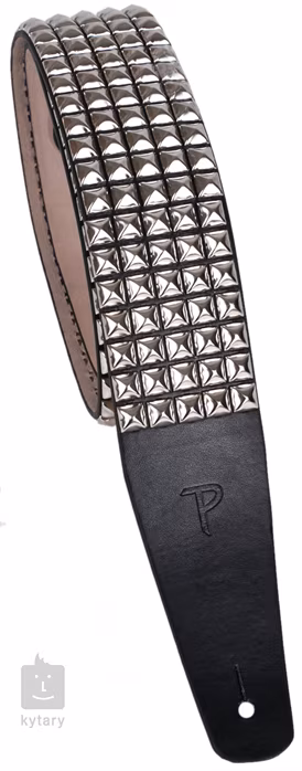 Perri's Leathers 7113 Studded Leather Silver - Gitarrengurt