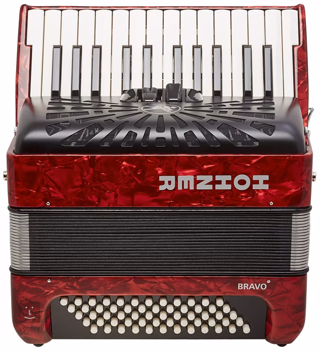 Hohner Bravo II 60 Red Silent Key - Tastenakkordeon