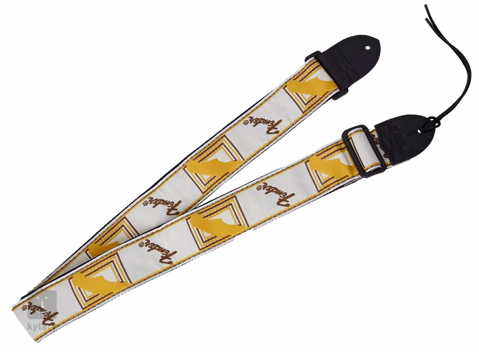 Fender Monogramm Strap White-Yellow-Brown - Gitarrengurt