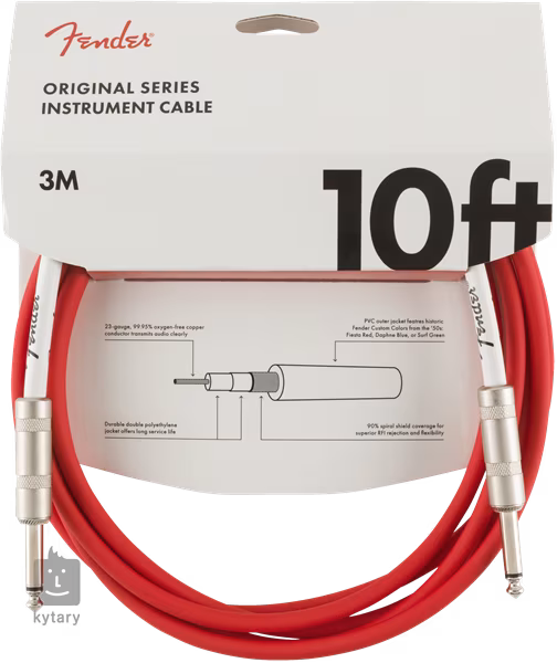 Fender Original Series 10' Instrument Cable Fiesta Red - Instrumentenkabel