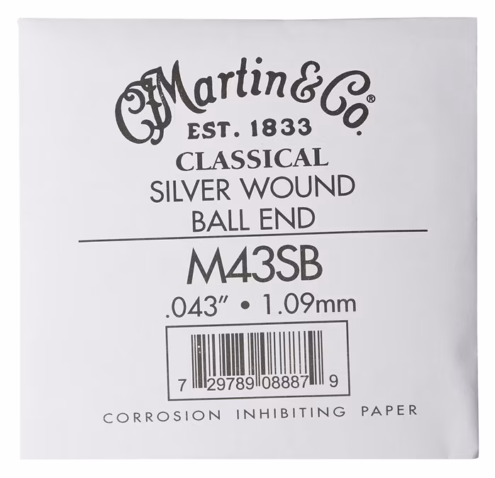 Martin Classical Nylon Ball End Single - 6th Silver Wound - Nylon-Saite für klassische Gitarre