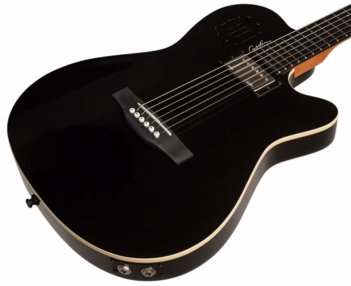 Godin A6 Ultra Black HG - Elektroakustische Hybridgitarre