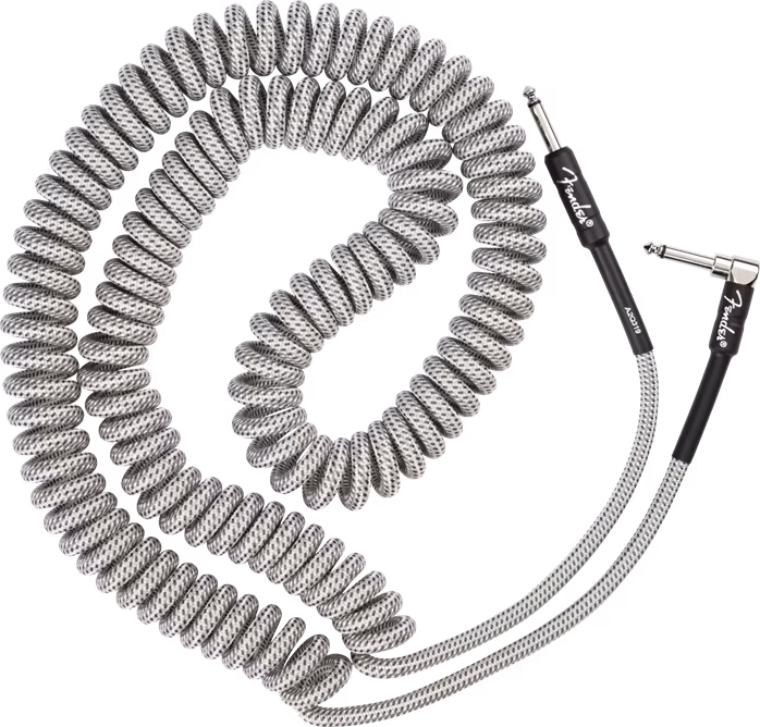Fender Professional 30' Coil Cable White Tweed - Instrumentenkabel