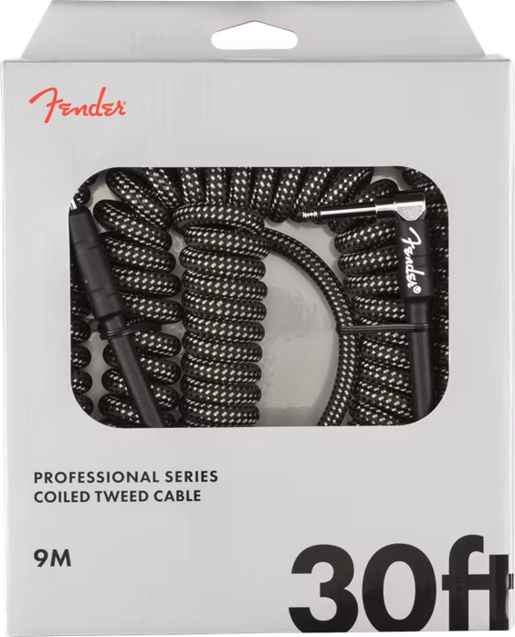 Fender Professional 30' Coil Cable Gray Tweed - Instrumentenkabel