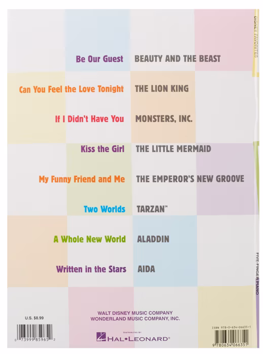 MS Disney Favourites Five Finger Piano - Klaviernoten
