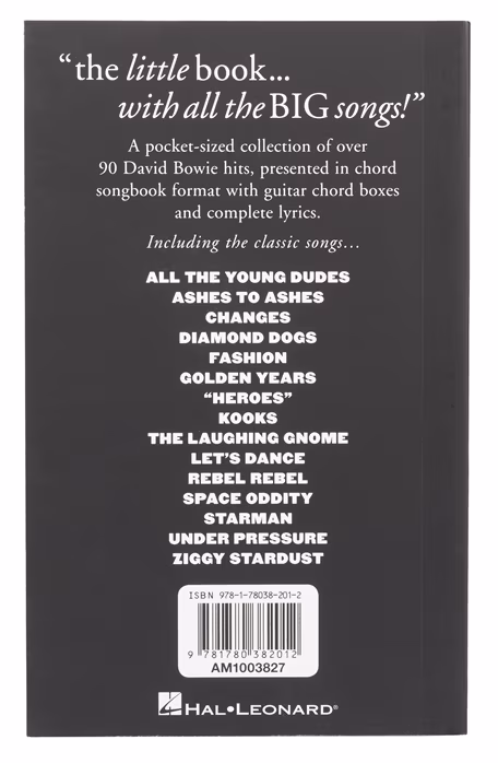 MS The Little Black Songbook: David Bowie - Songbuch