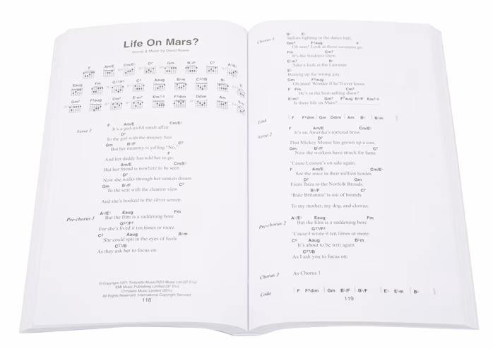 MS The Little Black Songbook: David Bowie - Songbuch