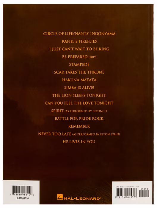 MS The Lion King - PVG - Noten für Klavier und Guitarre