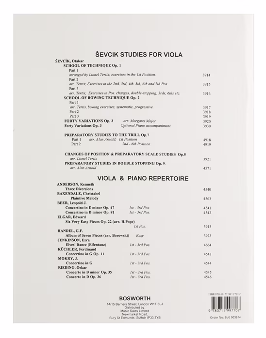 MS Sevcik Viola Studies: School Of Technique Part 1 - Bratschen-Schule für Anfänger