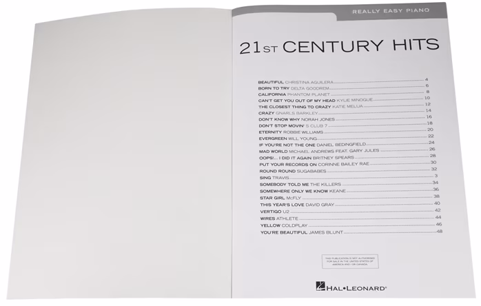 MS Really Easy Piano: 21st Century Hits - Klaviernoten