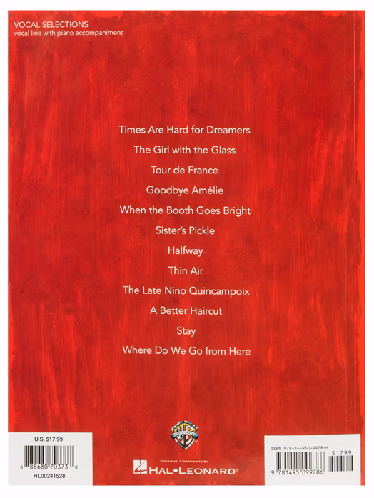 MS Amélie: A New Musical - Gesangsnoten