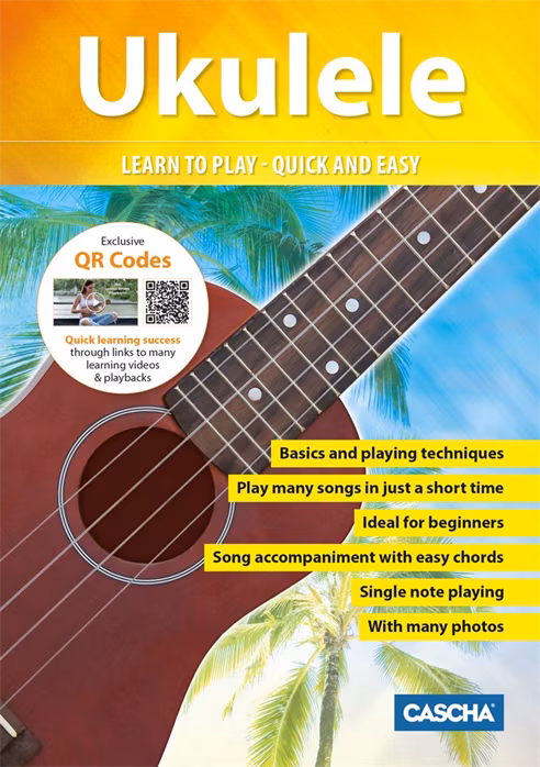Cascha HH 3969 Soprano Ukulele Bundle Black - Ukulele Set