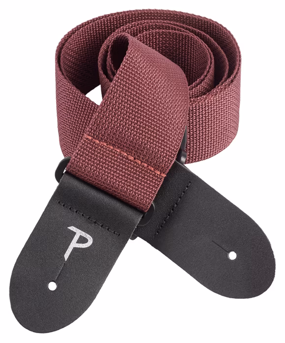 Perri's Leathers Poly Pro Extra Long Burgundy - Gitarrengurt