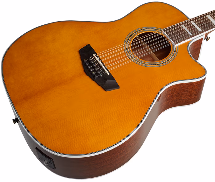 D'Angelico Premier Fulton Vintage Natural - Zwölfsaitige elektroakustische Gitarre