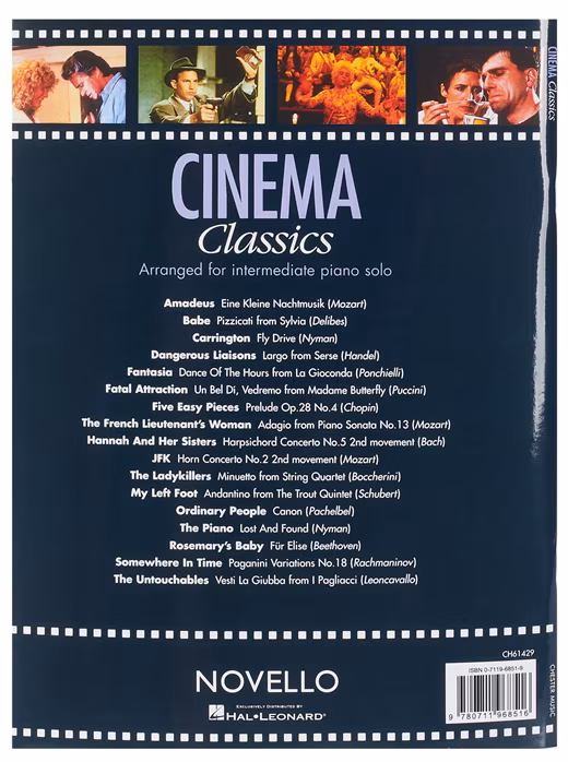 MS Cinema Classics Arranged For Intermediate Piano Solo - Klaviernoten