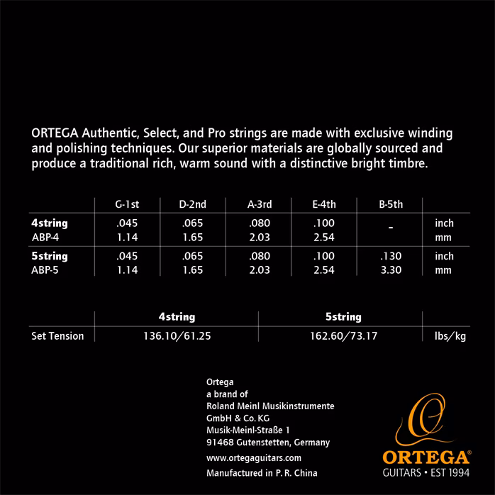 Ortega ABP-4 - Saiten für akustischen Bass