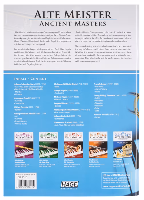 MS Ancient masters for trombone and piano/organ - Posaunen-Noten