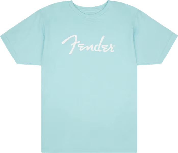 Fender Spaghetti Logo T-Shirt Daphne Blue - L - T-Shirt