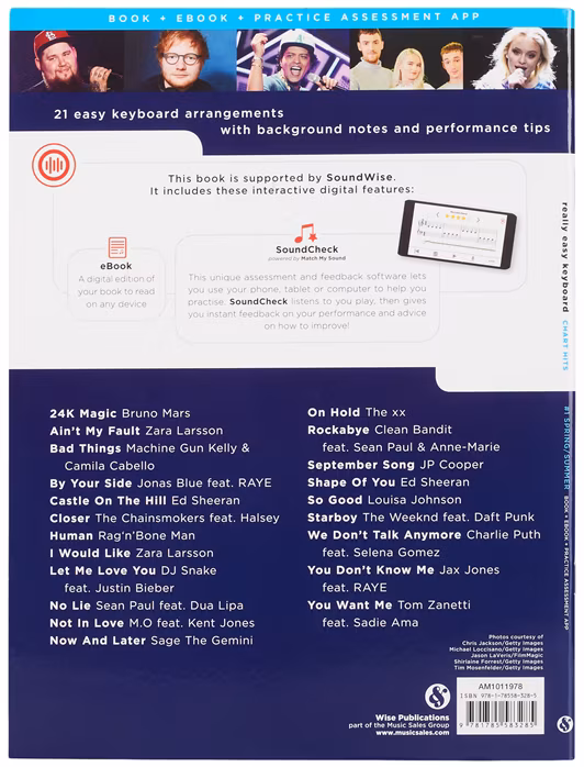 MS Really Easy Keyboard: Chart Hits, Spring/Summer 2017 - Keyboardnoten