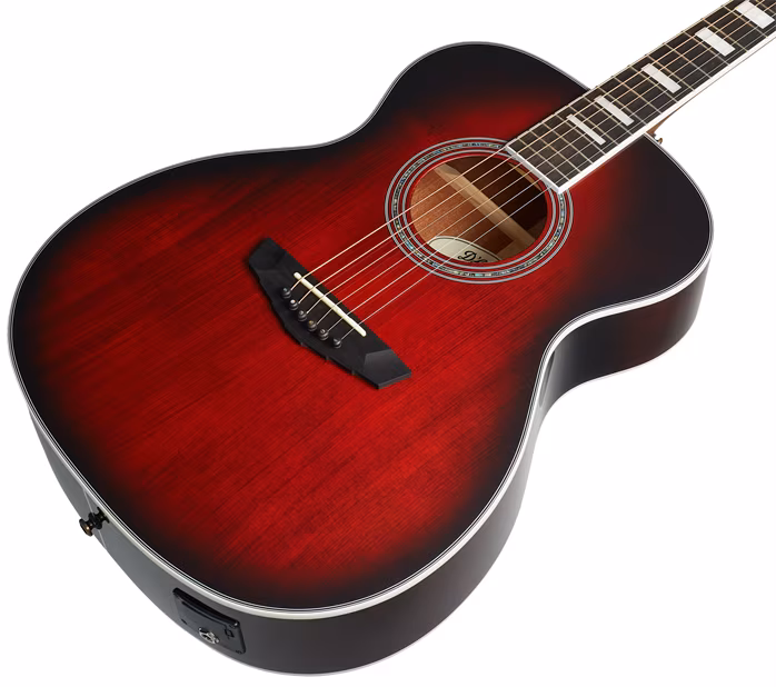 D'Angelico Premier Tammany Trans Black Cherry Burst - Elektroakustische Gitarre