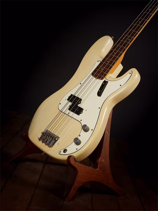 Fender 1966 Precision Bass Refin Trans Blonde 1-Piece Ash Body - E-Bass