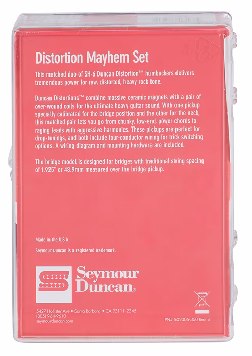 Seymour Duncan SH-6 Distortion Mayhem Set - Tonabnehmer-Set für E-Gitarre