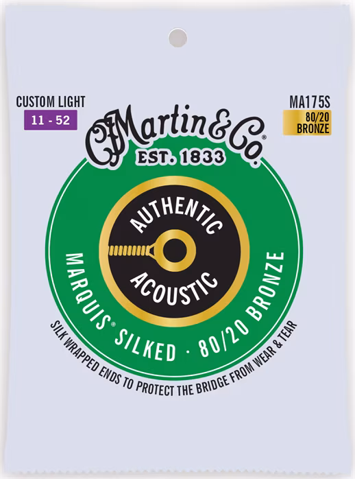 Martin Authentic Marquis 80/20 Bronze Custom Light - Stahlseiten für akustische Gitarre