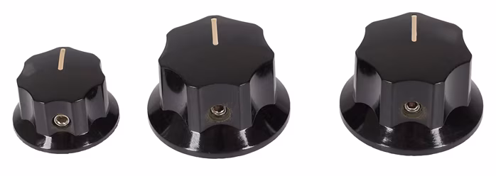 Fender Jazz Bass Knobs, Black - Volume knob