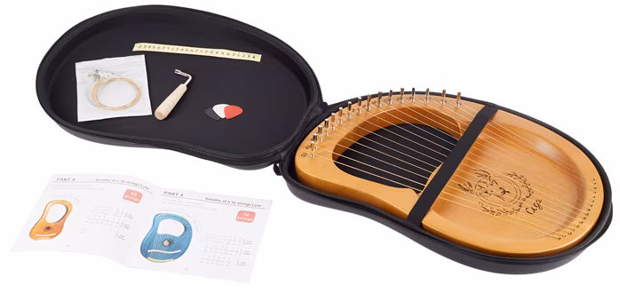 Cega Lyre Harp Rounded 16 Strings Natural - Lyra