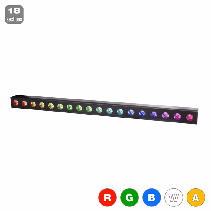 Flash LED WASHER 18x5W RGBWA 5in1 18 SECTIONS - LED-Leiste