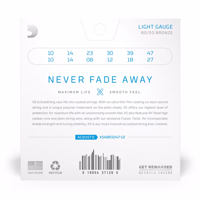 D'Addario XSABR1047-12 - Saiten für zwölfsaitige Gitarre