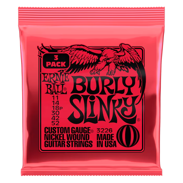 Ernie Ball 3226 Nickel Wound Strings Burly Slinky 3 Pack - Saiten für E-Gitarre