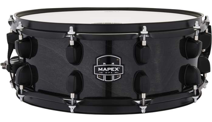Mapex 14" x 5.5" MPX Maple/Poplar Hybrid Shell Transparent Midnight Black Snare Drum (ausgepackt) - Snare-Trommel