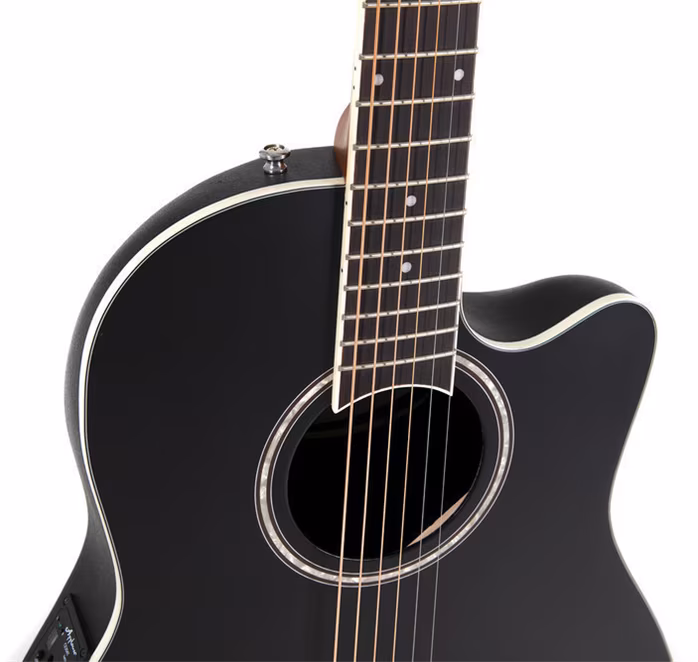 Applause AB28 Super Shallow Bowl Cutaway Black Satin - Elektroakustische Gitarre