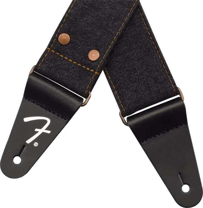 Fender Wrangler Denim Strap Black - Gitarrengurt