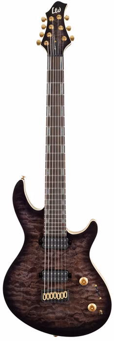 ESP LTD JR-7 QM FBSB (ausgepackt) - Siebensaitige E-Gitarre