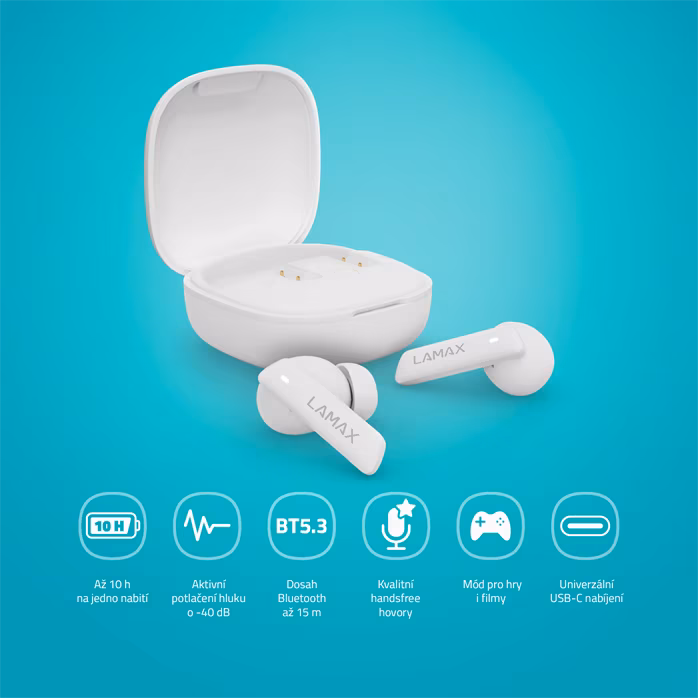 LAMAX Clips1 ANC White - Wireless-Headset