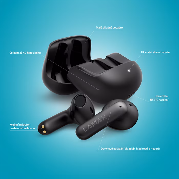 LAMAX Tones1 Black - Wireless-Headset