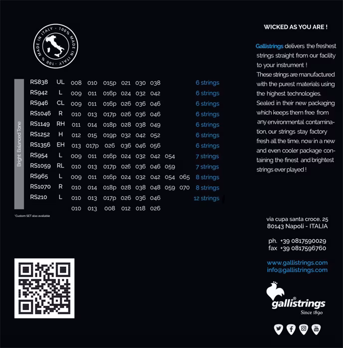 Galli RS210 Nickel 12-String Light - Saiten für zwölfsaitige E-Gitarre