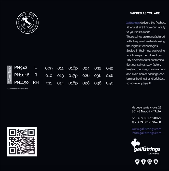 Galli PN1046 Groove Pure Nickel Regular - Saiten für E-Gitarre