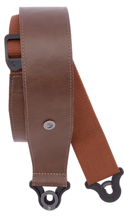 D'Addario Comfort Leather Auto Lock Guitar Strap Brown - Gitarrengurt