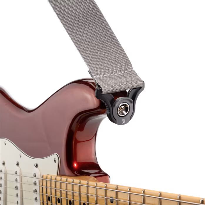 D'Addario Auto Lock Polypro Guitar Strap Silver - Gitarrengurt