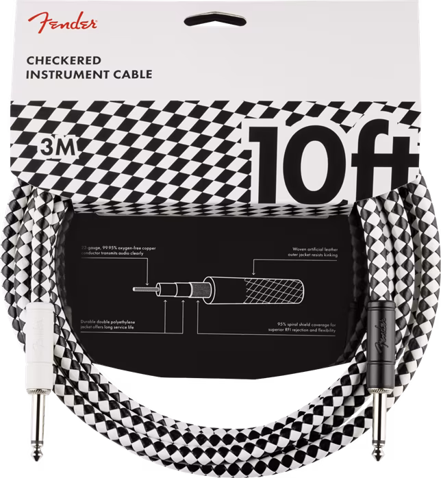 Fender Professional 10' Instrument Cable Checkerboard - Instrumentenkabel