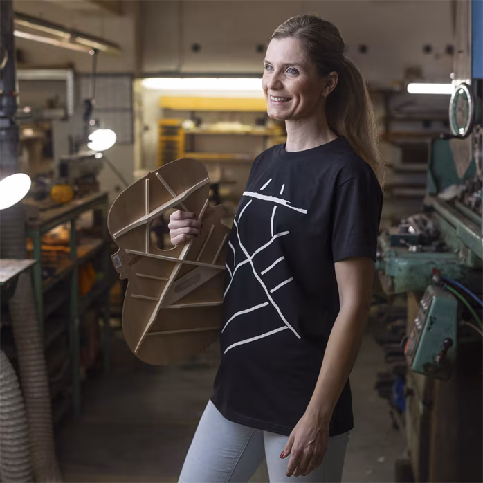 Furch Black T-shirt print bracing L - T-Shirt