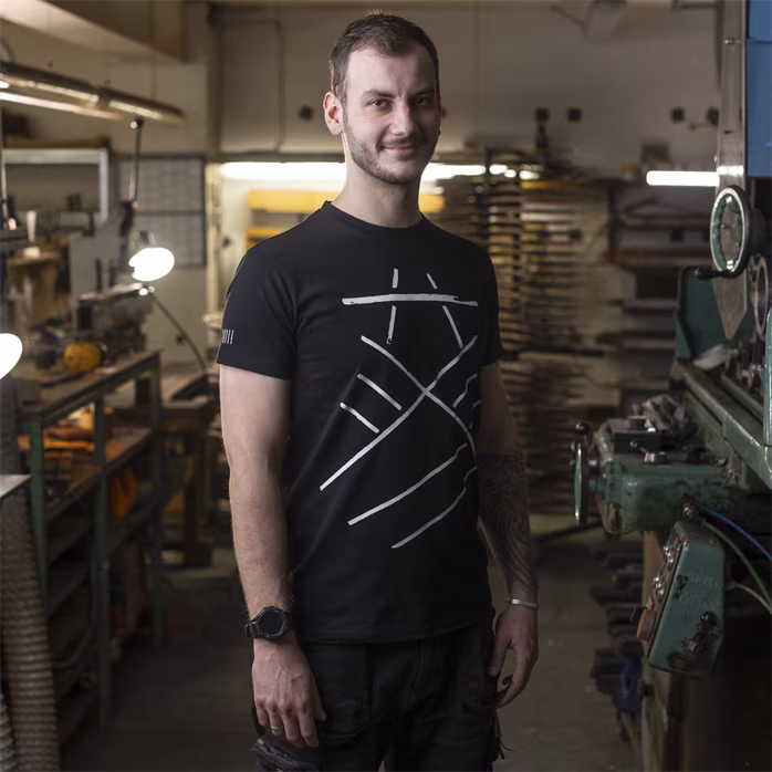 Furch Black T-shirt print bracing L - T-Shirt