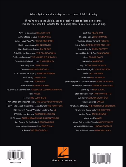 MS Next First 50 Songs You Should Play On Ukulele - Noten für Ukulele