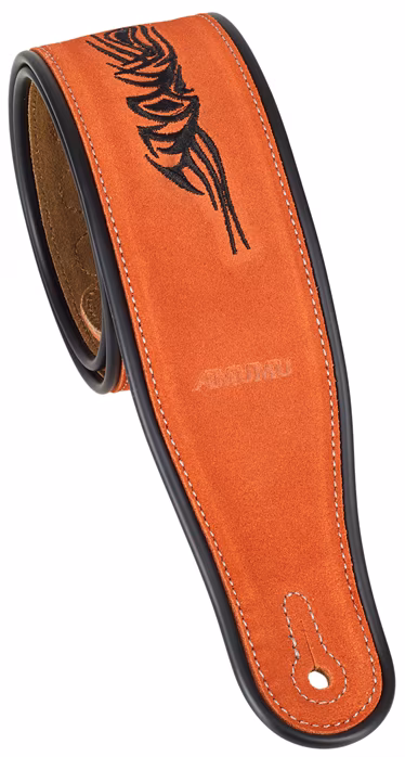 Amumu Embroidered Totem Suede Strap Brown - Gitarrengurt