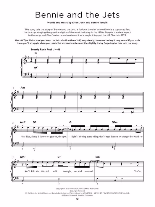 MS Really Easy Piano: 40 Elton John Songs - Klaviernoten