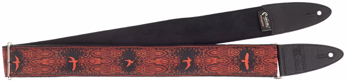 PRS 2" Guitar Strap, Custom Jacquard Birds Fleur, Red - Gitarrengurt