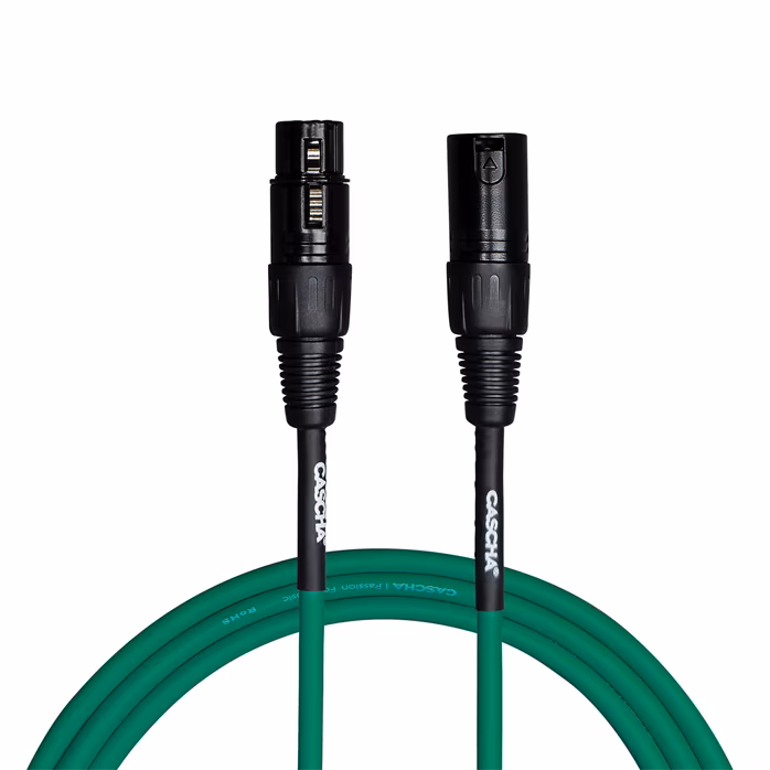 Cascha Standard Line Mic Cable Green 9m - Mikrofonkabel